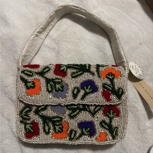 Floral beaded Embroidered Handbag